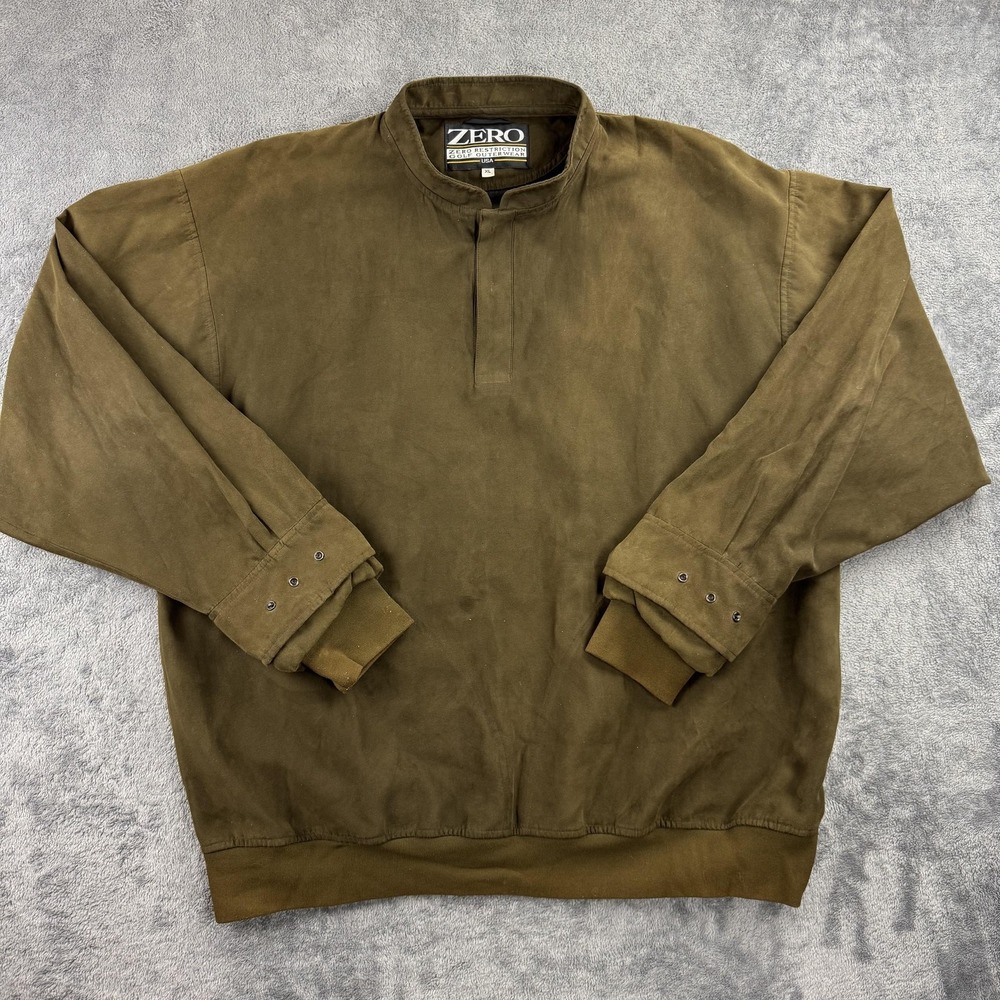 Zero Restriction Golf Jacket Mens XL Green Pullover‎ Windbreaker USA Microfiber